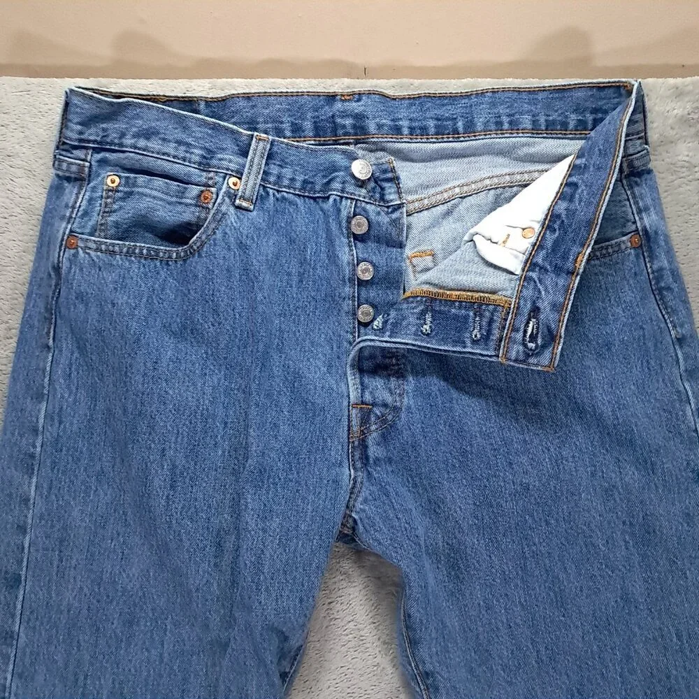 Levis 501 XX Jeans Men 35x35, Tag 36x36 Blue Denim Button Fly Relaxed Straight